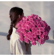 Розовая Роза 51 шт